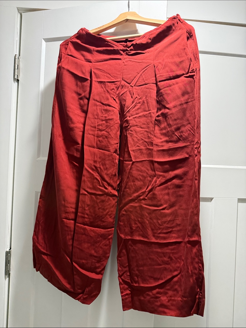 Theory womens Wide-Leg Pants in deep rust
